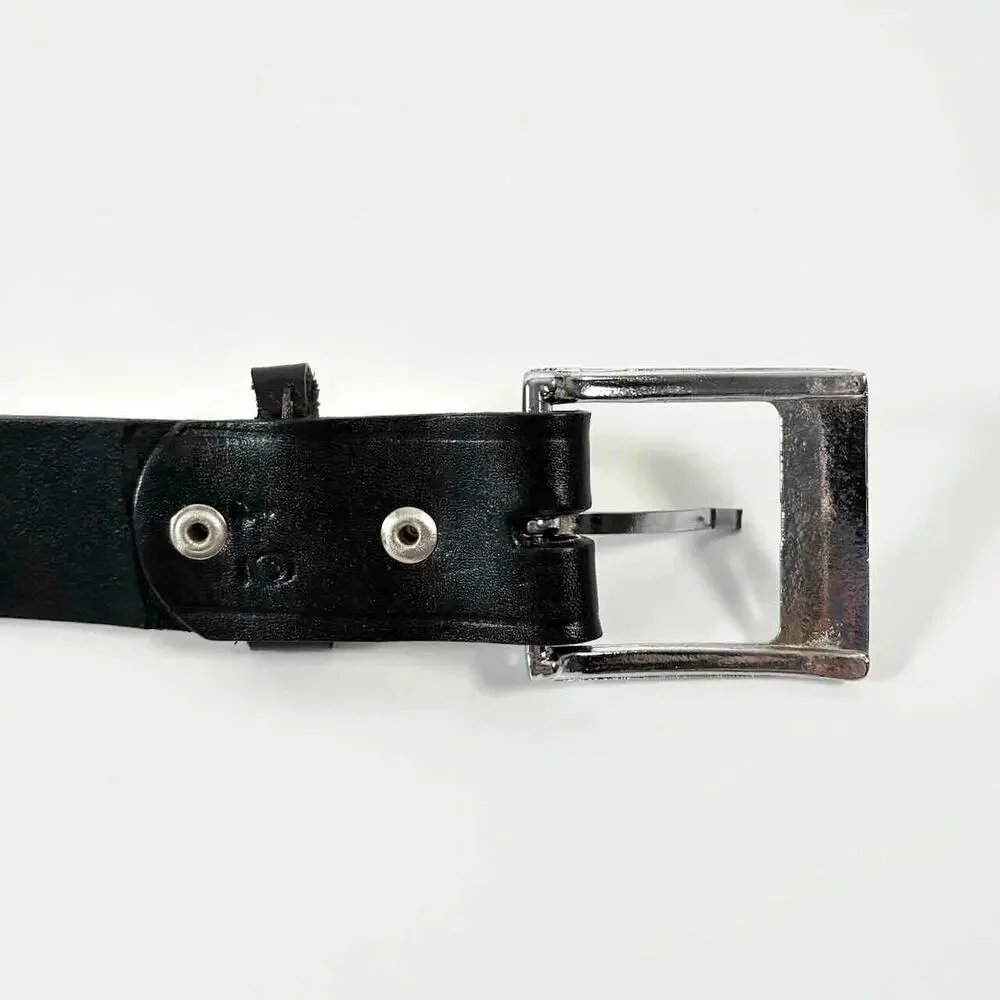 Men's Black Mexican Leather Embossed Basketweave Belt - Size 42 (XL)